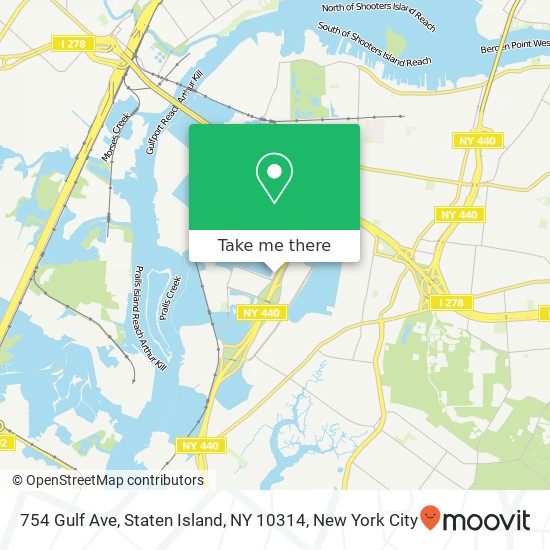 Mapa de 754 Gulf Ave, Staten Island, NY 10314