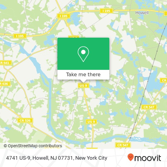 Mapa de 4741 US-9, Howell, NJ 07731