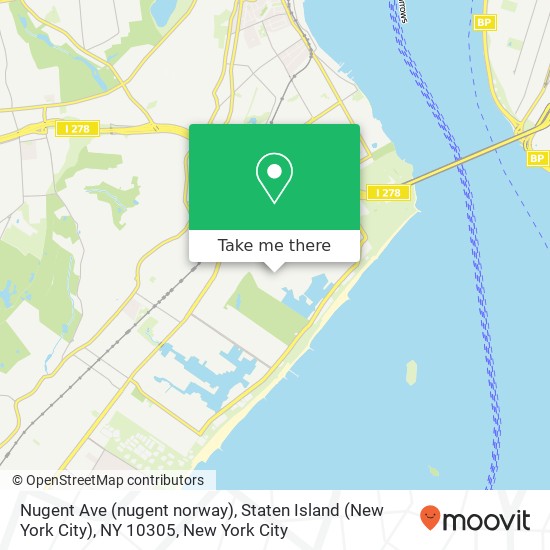 Mapa de Nugent Ave (nugent norway), Staten Island (New York City), NY 10305