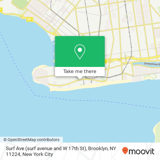 Surf Ave (surf avenue and W 17th St), Brooklyn, NY 11224 map