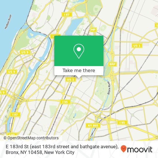 E 183rd St (east 183rd street and bathgate avenue), Bronx, NY 10458 map