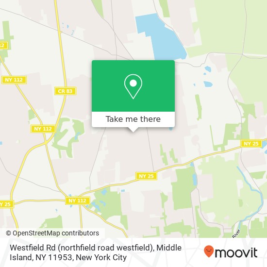 Mapa de Westfield Rd (northfield road westfield), Middle Island, NY 11953