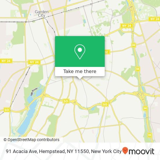 91 Acacia Ave, Hempstead, NY 11550 map