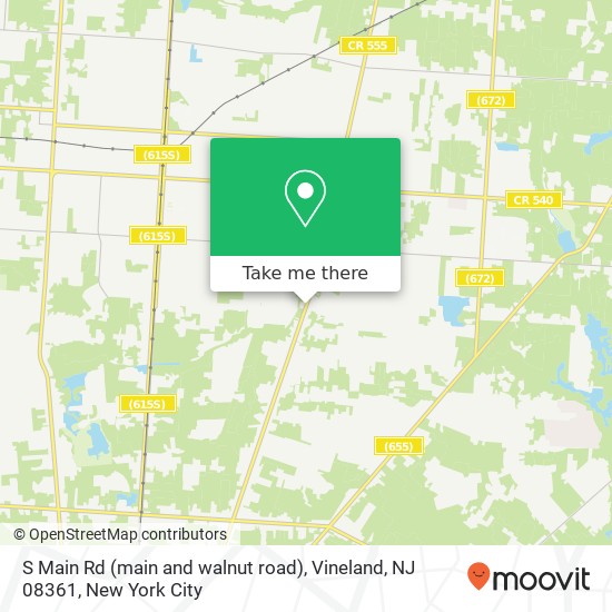 Mapa de S Main Rd (main and walnut road), Vineland, NJ 08361