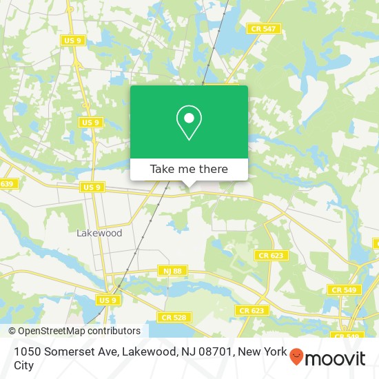 Mapa de 1050 Somerset Ave, Lakewood, NJ 08701