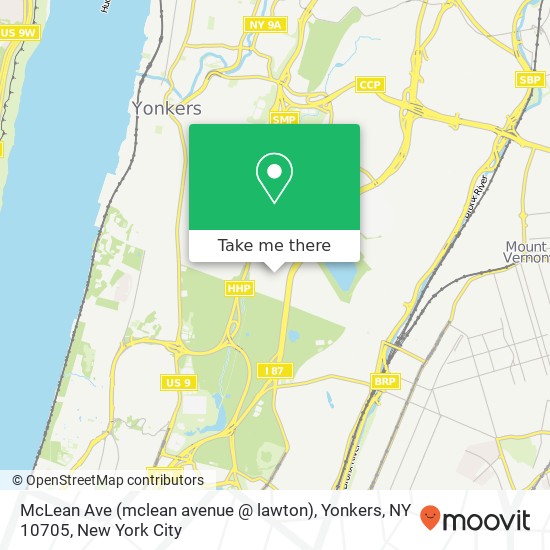 McLean Ave (mclean avenue @ lawton), Yonkers, NY 10705 map