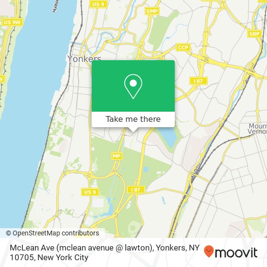 Mapa de McLean Ave (mclean avenue @ lawton), Yonkers, NY 10705