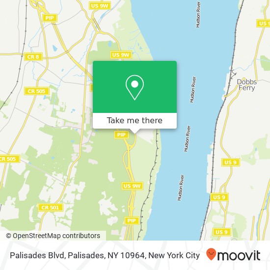 Mapa de Palisades Blvd, Palisades, NY 10964