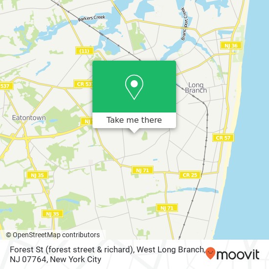 Mapa de Forest St (forest street & richard), West Long Branch, NJ 07764