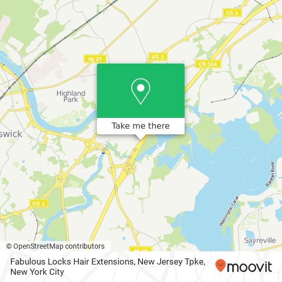 Mapa de Fabulous Locks Hair Extensions, New Jersey Tpke