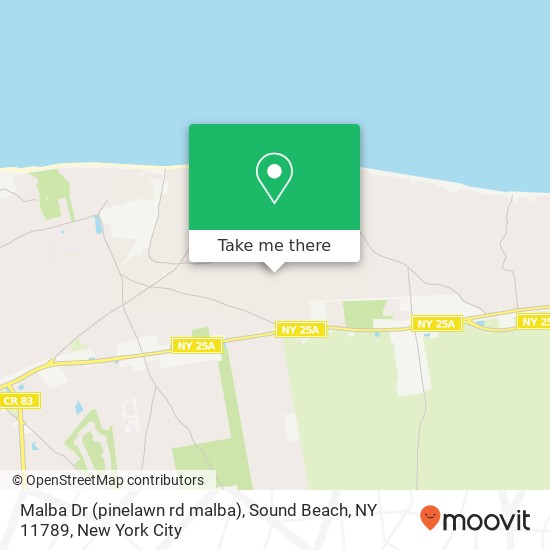 Mapa de Malba Dr (pinelawn rd malba), Sound Beach, NY 11789