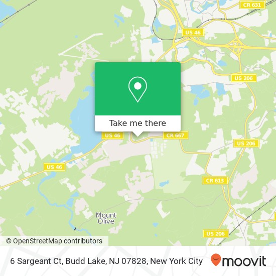 Mapa de 6 Sargeant Ct, Budd Lake, NJ 07828