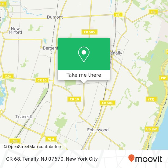 Mapa de CR-68, Tenafly, NJ 07670