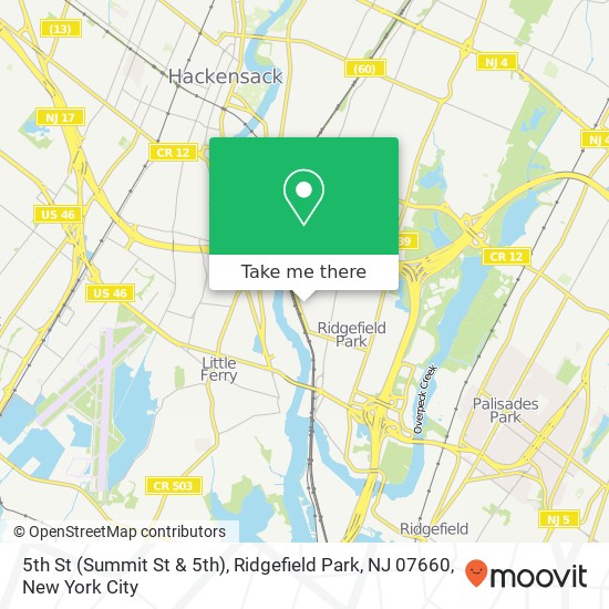 Mapa de 5th St (Summit St & 5th), Ridgefield Park, NJ 07660