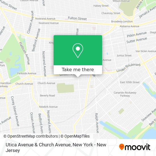 Utica Avenue & Church Avenue map