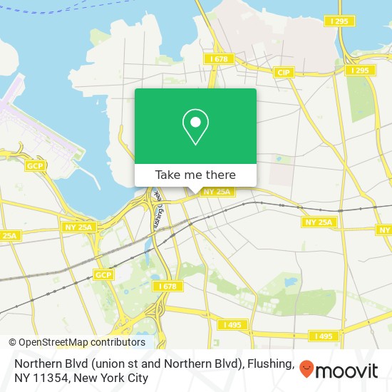Mapa de Northern Blvd (union st and Northern Blvd), Flushing, NY 11354