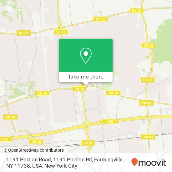 Mapa de 1191 Portion Road, 1191 Portion Rd, Farmingville, NY 11738, USA