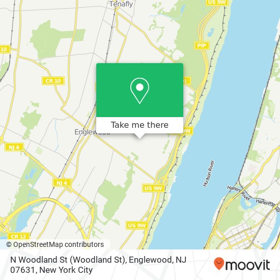 Mapa de N Woodland St (Woodland St), Englewood, NJ 07631