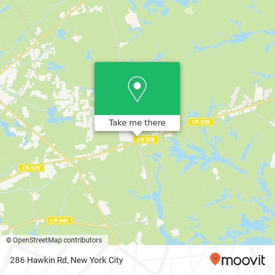Mapa de 286 Hawkin Rd, New Egypt, NJ 08533