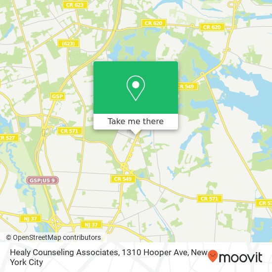 Mapa de Healy Counseling Associates, 1310 Hooper Ave