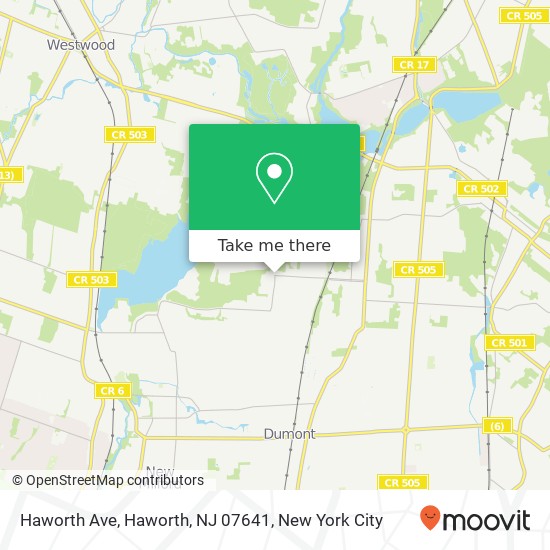 Mapa de Haworth Ave, Haworth, NJ 07641