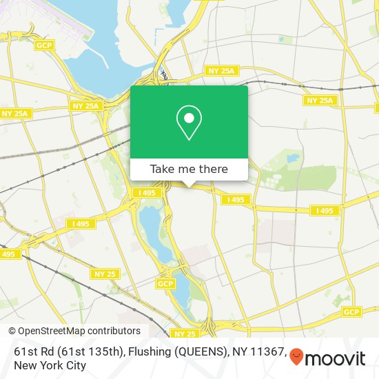 Mapa de 61st Rd (61st 135th), Flushing (QUEENS), NY 11367