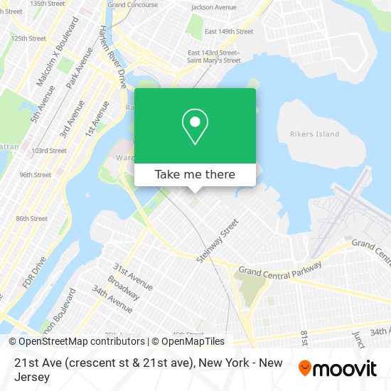 Mapa de 21st Ave (crescent st & 21st ave)