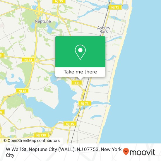 Mapa de W Wall St, Neptune City (WALL), NJ 07753