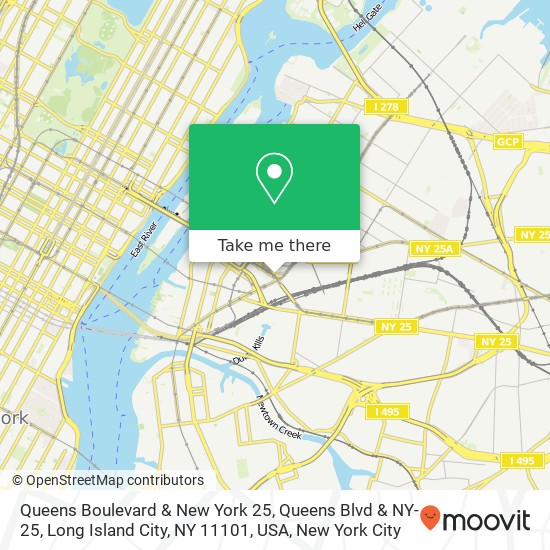 Queens Boulevard & New York 25, Queens Blvd & NY-25, Long Island City, NY 11101, USA map