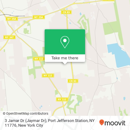 Mapa de 3 Jamar Dr (Jaymar Dr), Port Jefferson Station, NY 11776