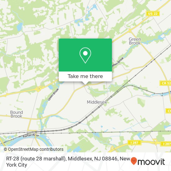 Mapa de RT-28 (route 28 marshall), Middlesex, NJ 08846