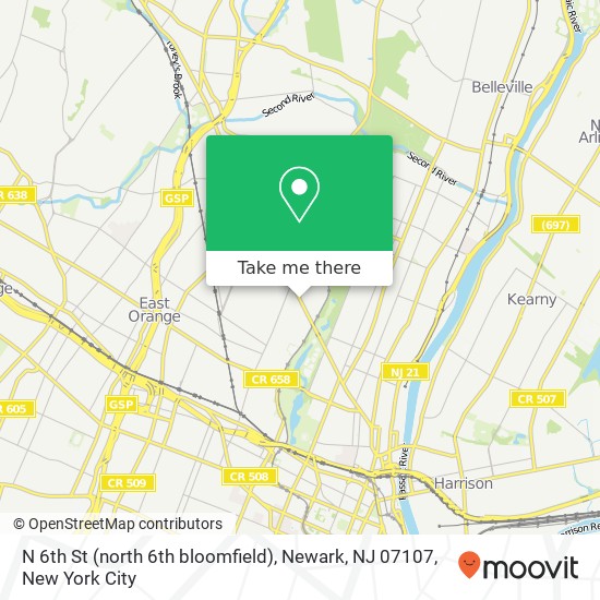 N 6th St (north 6th bloomfield), Newark, NJ 07107 map