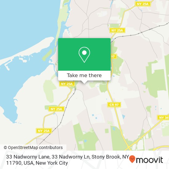 Mapa de 33 Nadworny Lane, 33 Nadworny Ln, Stony Brook, NY 11790, USA