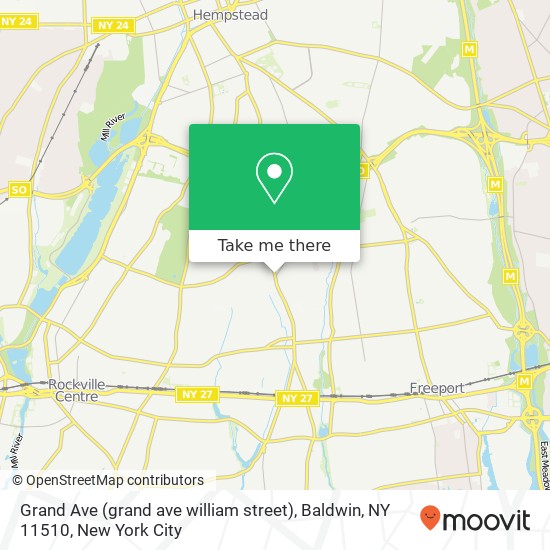 Mapa de Grand Ave (grand ave william street), Baldwin, NY 11510