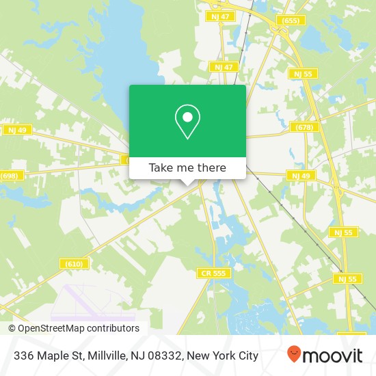 Mapa de 336 Maple St, Millville, NJ 08332