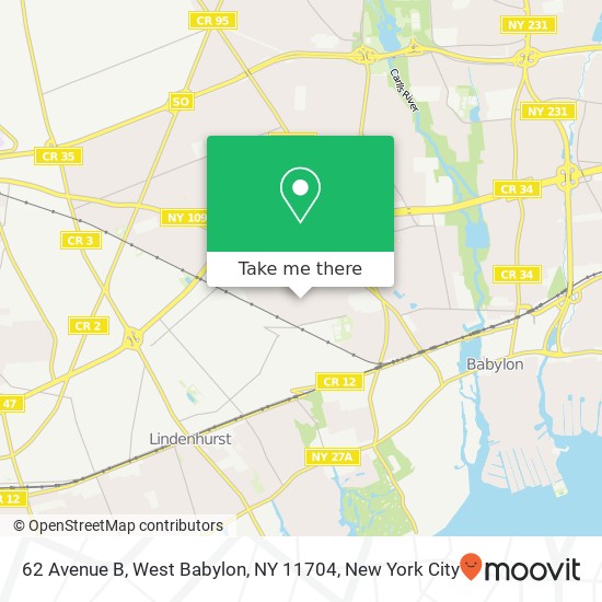 62 Avenue B, West Babylon, NY 11704 map