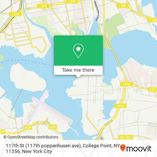 Mapa de 117th St (117th poppenhusen ave), College Point, NY 11356