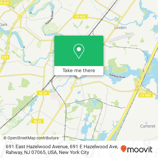 Mapa de 691 East Hazelwood Avenue, 691 E Hazelwood Ave, Rahway, NJ 07065, USA