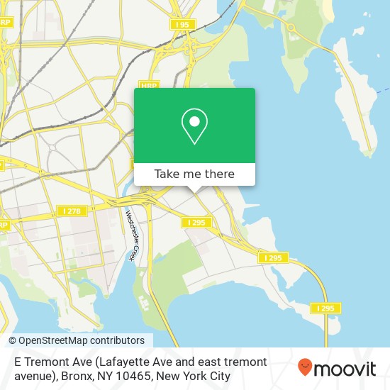 Mapa de E Tremont Ave (Lafayette Ave and east tremont avenue), Bronx, NY 10465