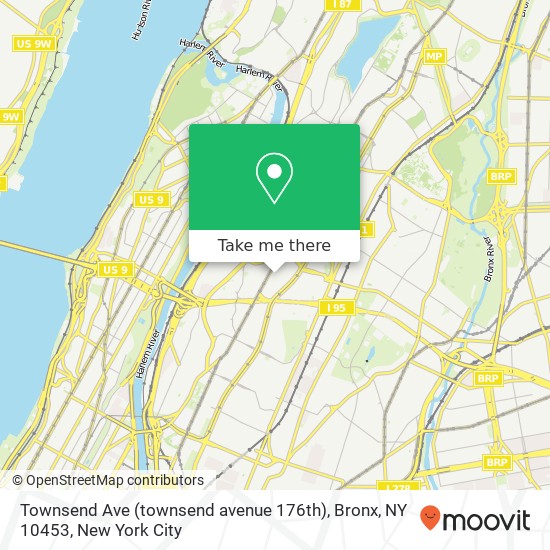 Mapa de Townsend Ave (townsend avenue 176th), Bronx, NY 10453