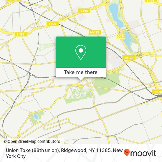Mapa de Union Tpke (88th union), Ridgewood, NY 11385