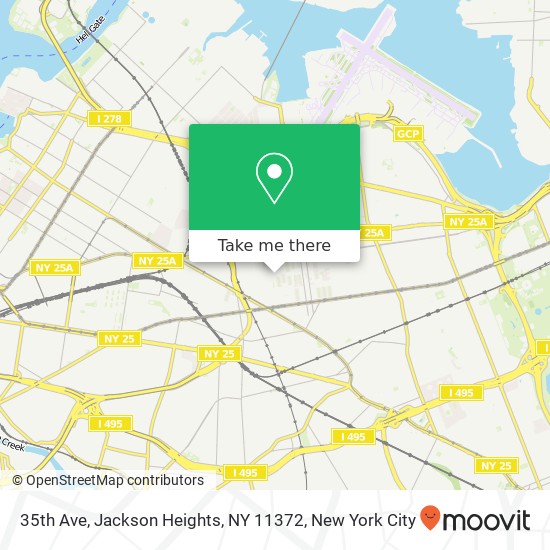 Mapa de 35th Ave, Jackson Heights, NY 11372