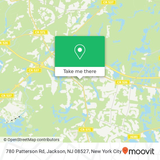 Mapa de 780 Patterson Rd, Jackson, NJ 08527