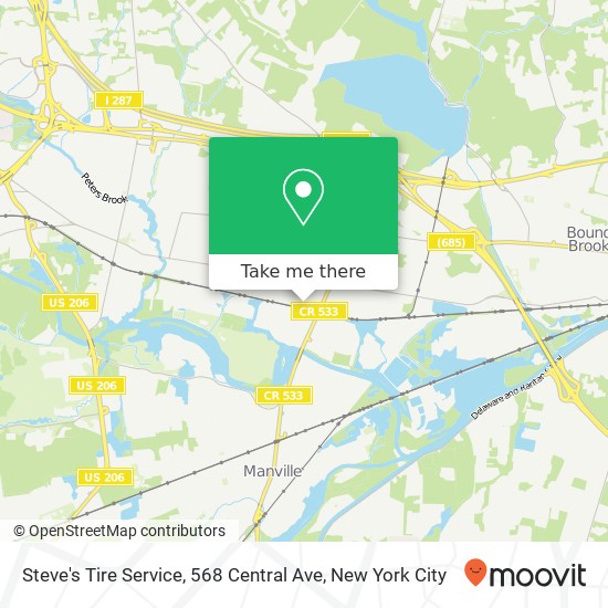 Steve's Tire Service, 568 Central Ave map