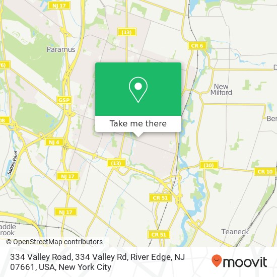 334 Valley Road, 334 Valley Rd, River Edge, NJ 07661, USA map