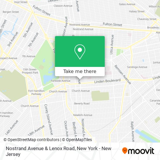 Mapa de Nostrand Avenue & Lenox Road