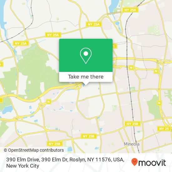 390 Elm Drive, 390 Elm Dr, Roslyn, NY 11576, USA map