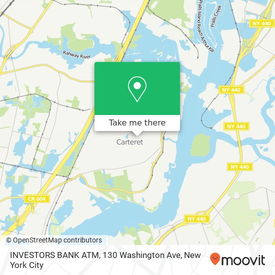 Mapa de INVESTORS BANK ATM, 130 Washington Ave