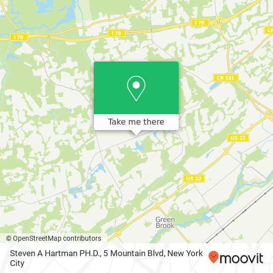 Steven A Hartman PH.D., 5 Mountain Blvd map