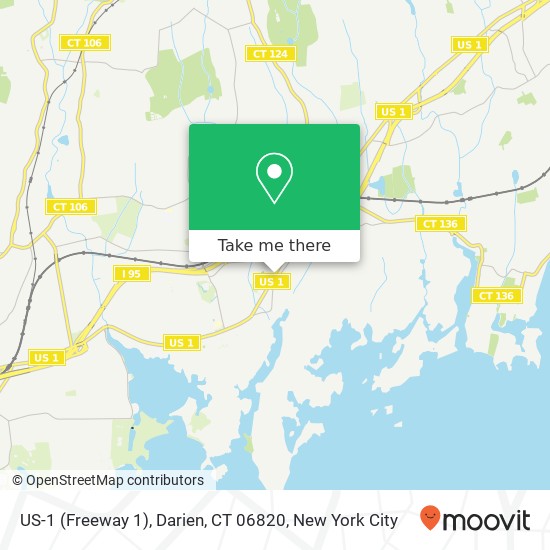 Mapa de US-1 (Freeway 1), Darien, CT 06820